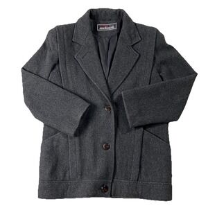 VTG MacKintosh 100% Wool Single Breasted Pea Coat Mid-length Gray Women M Preppy